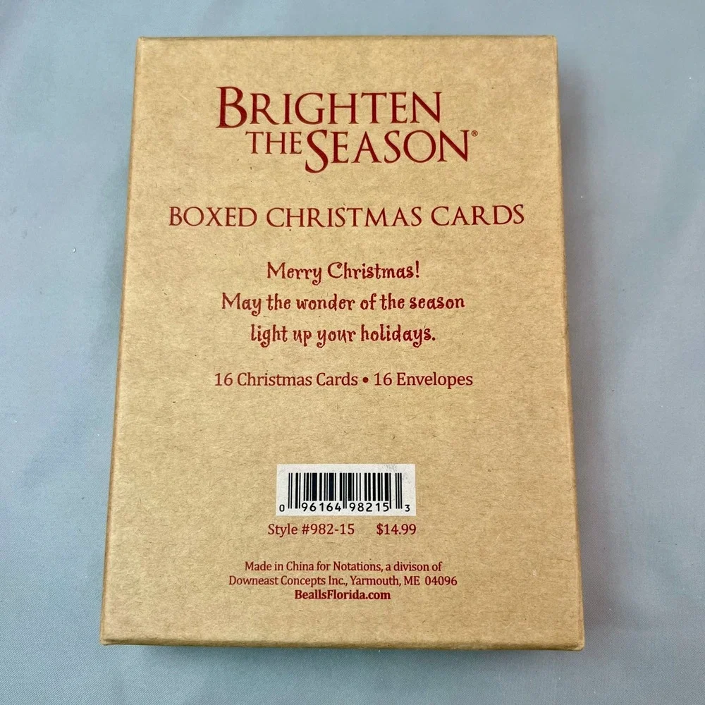 Brighten The Season Christmas Cards 7ct Tropical Beach Palm Tree 982-15 USED